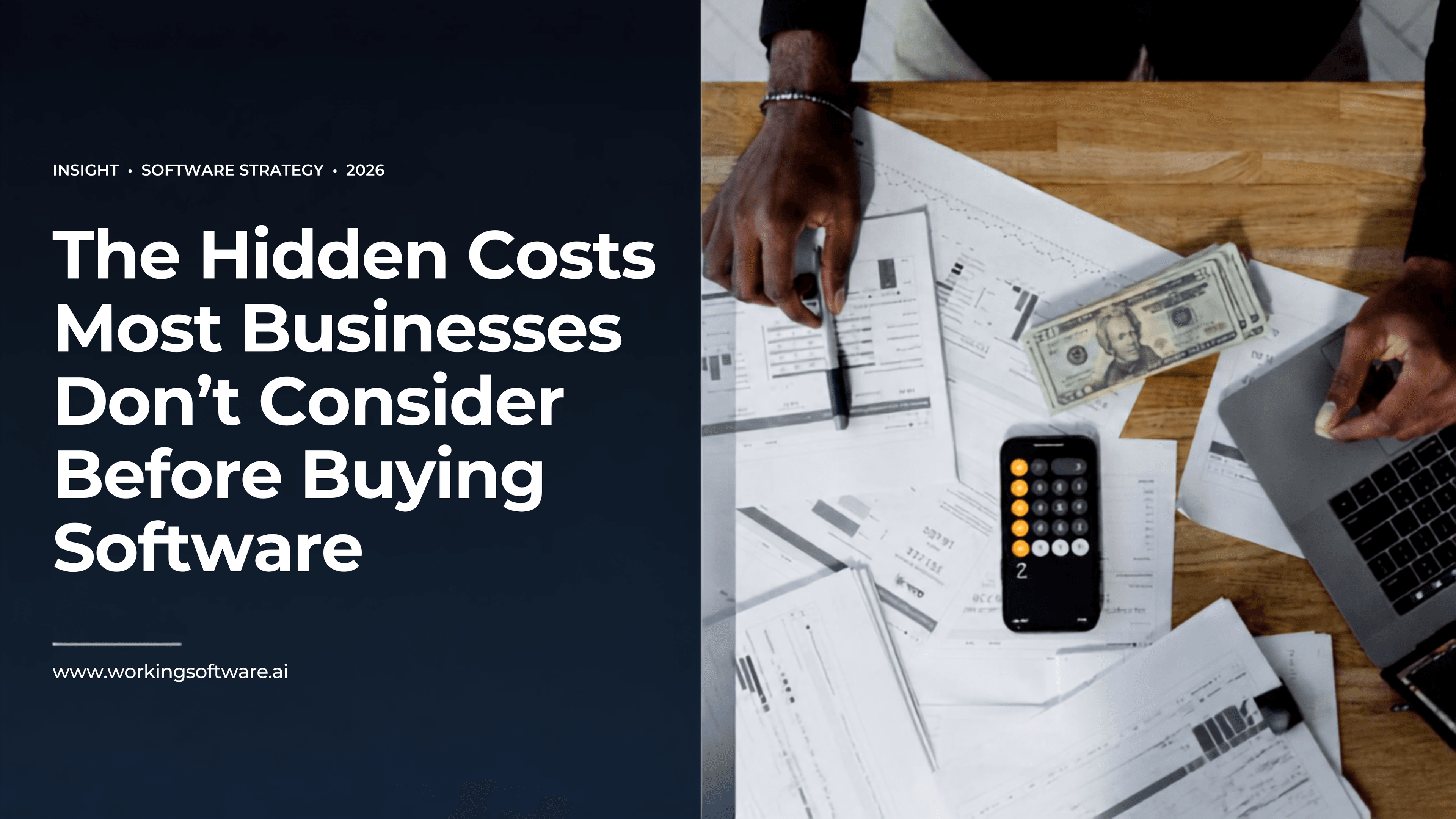 Cover graphic for an article on the hidden costs most businesses don't consider before buying software